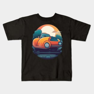 "Chasing Horizons: A Car's Journey into the Sunset" Kids T-Shirt